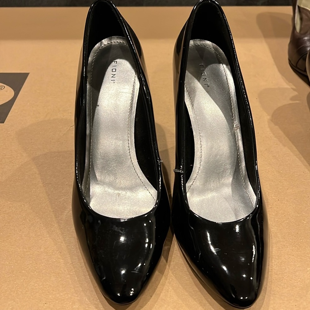 Black Patten Leather Heels 8.5